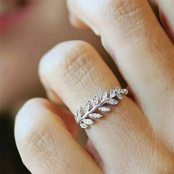 Jewelry - New 925 Silver Creative Leaf Adjustable Ring